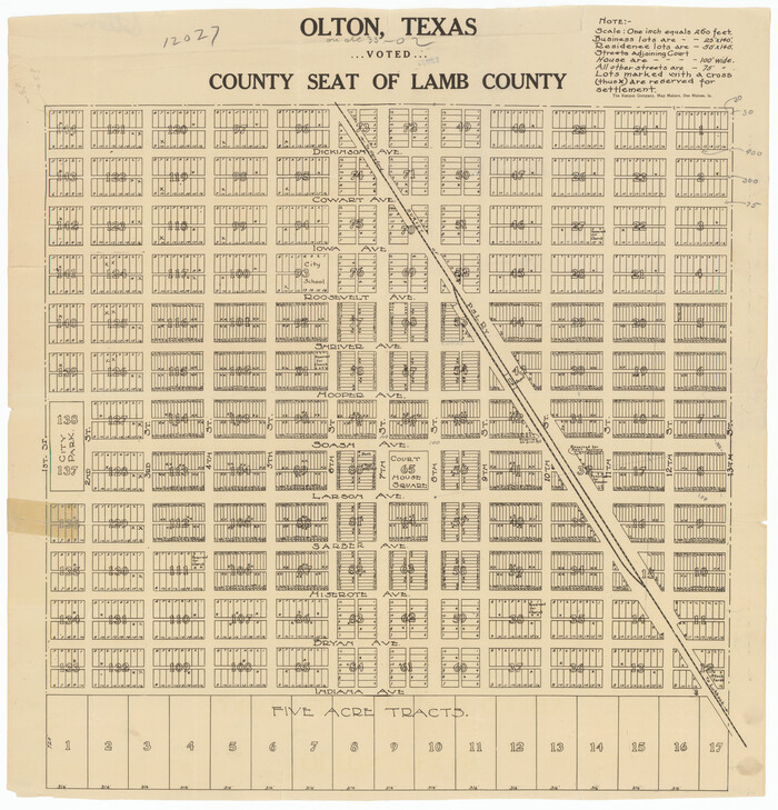 92151, Olton, Texas Voted County Seat of Lamb County, Twichell Survey Records