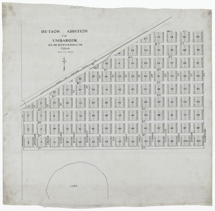 92154, Hutson Addition to Umbarger, sec. 76, Blk. B-5, Randall Co., Texas, Twichell Survey Records