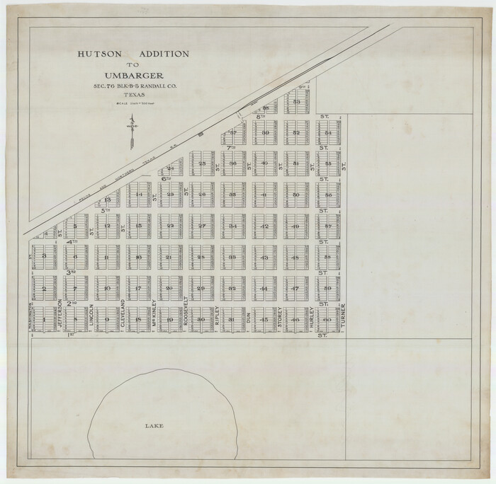 92155, Hutson Addition to Umbarger, sec. 76, Blk. B-5, Randall Co., Texas, Twichell Survey Records