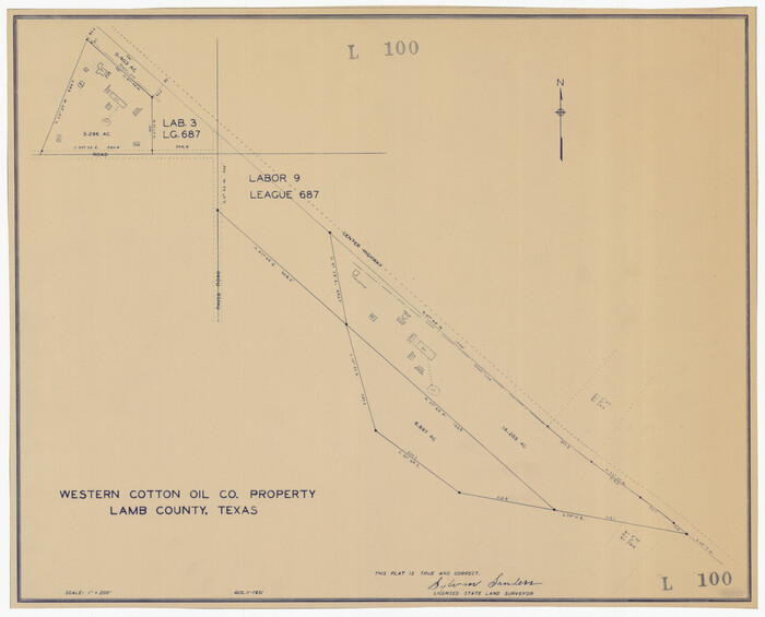 92166, Western Cotton Oil Co. Property Lamb County, Texas, Twichell Survey Records