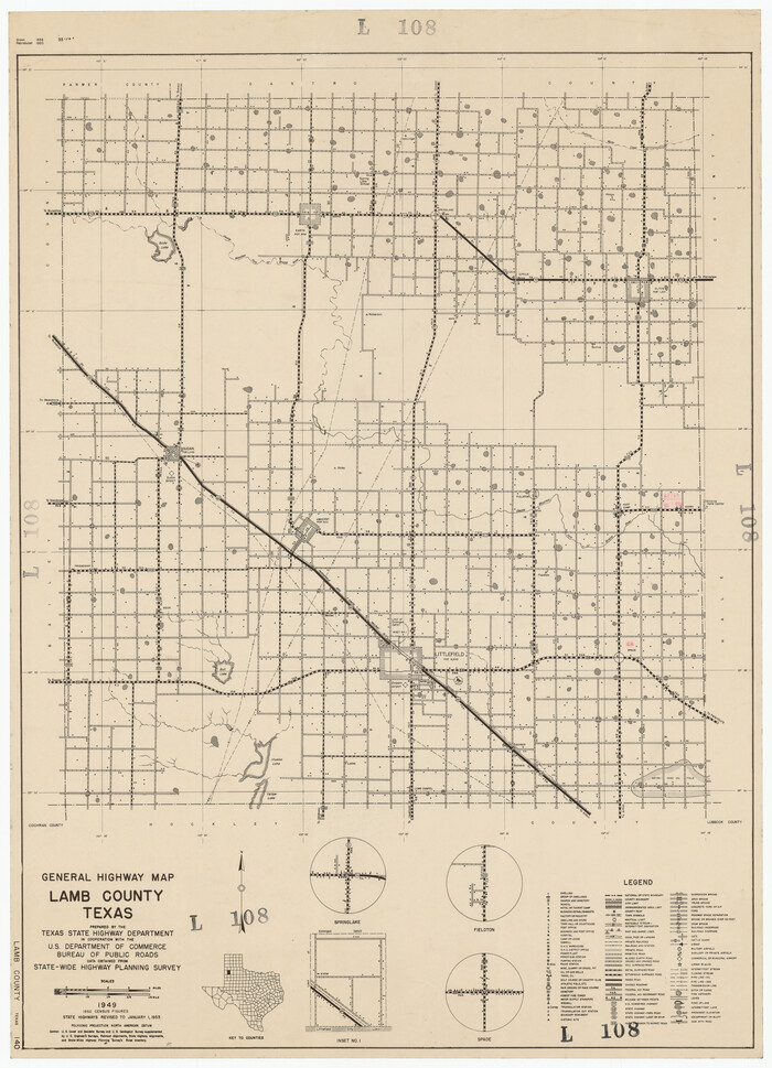92172, General Highway Map Lamb County, Texas, Twichell Survey Records