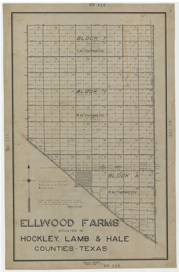 92227, Ellwood Farms Situated in Hockley, Lamb, and Hale Counties, Texas, Twichell Survey Records