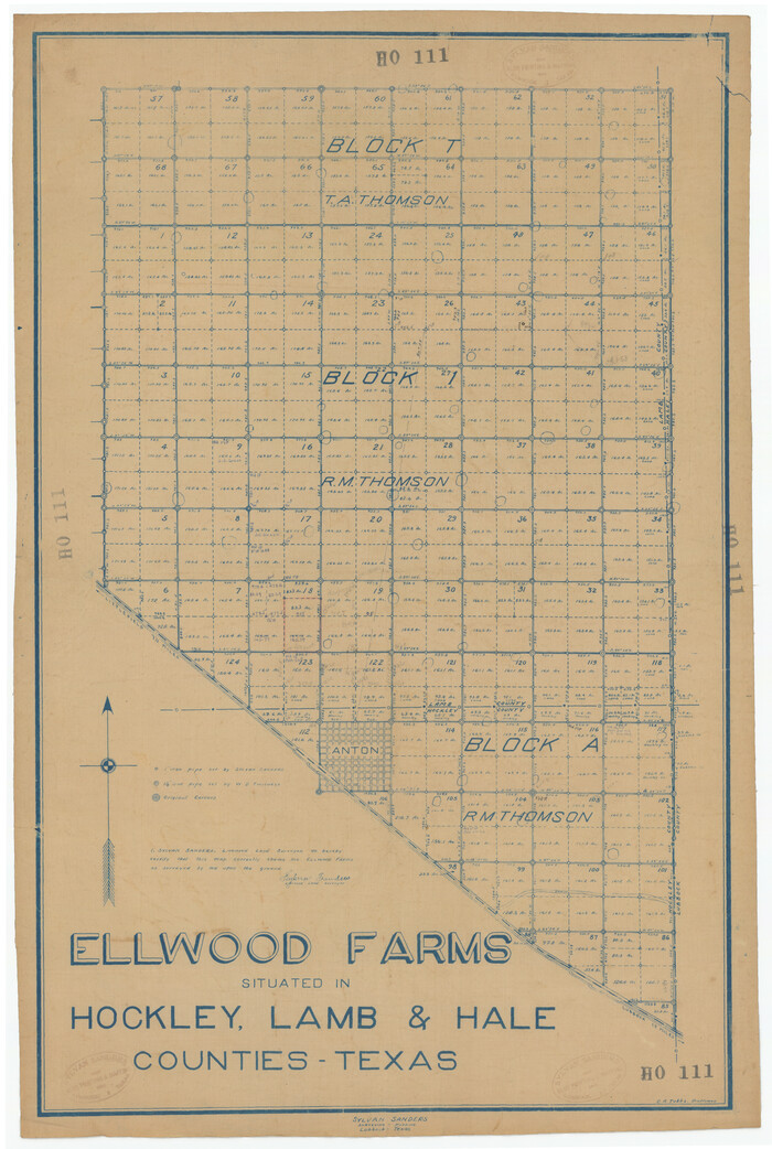 92229, Ellwood Farms Situated in Hockley, Lamb, and Hale Counties, Texas, Twichell Survey Records