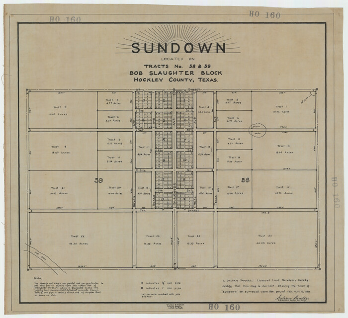 92233, Sundown Located on Tracts Number 58 and 59 Bob Slaughter Block Hockley County, Texas, Twichell Survey Records