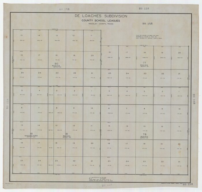 92235, De Loache's Subdivision County School Leagues Hockley County, Texas, Twichell Survey Records