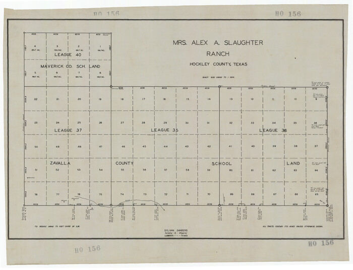 92237, Mrs. Alex A. Slaughter Ranch Hockley County, Texas, Twichell Survey Records