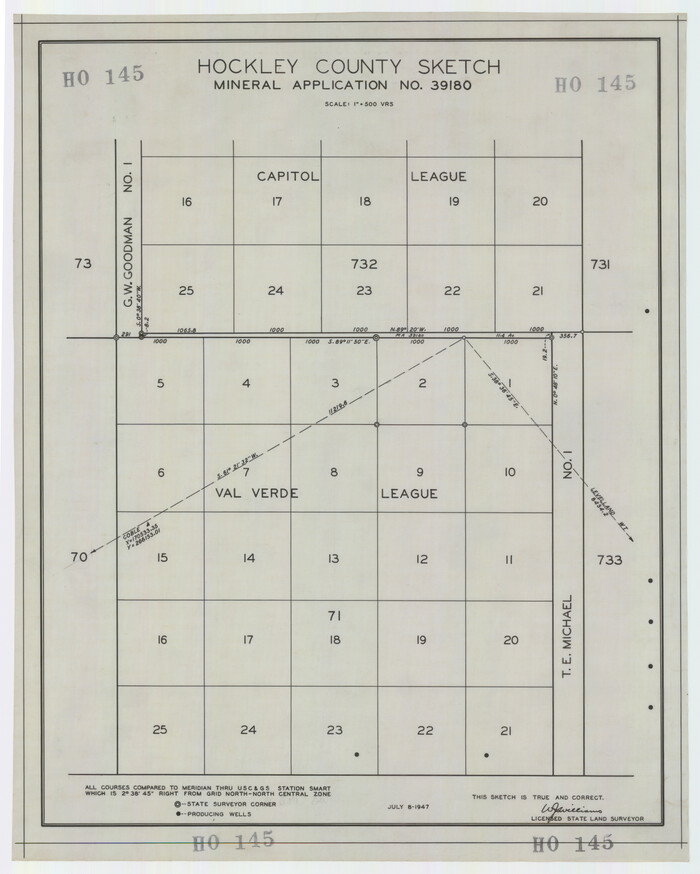 92246, Hockley County Sketch Mineral Application Number 39180, Twichell Survey Records
