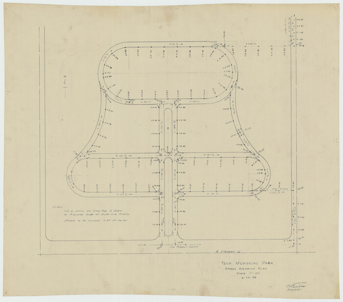 92272, Tech Memorial Park Street Grading Plan, Twichell Survey Records