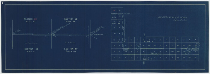 92276, [Blocks E, Y, C42, 4X, T Showing Portion of Terry-Lynn County Line], Twichell Survey Records