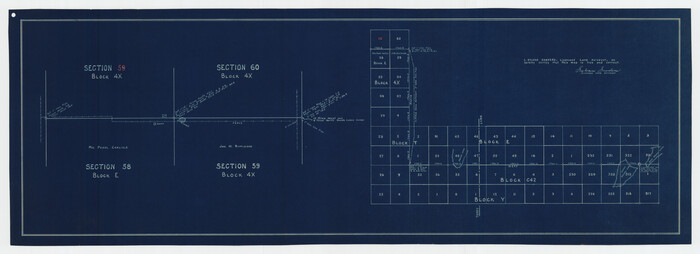 92276, [Blocks E, Y, C42, 4X, T Showing Portion of Terry-Lynn County Line], Twichell Survey Records