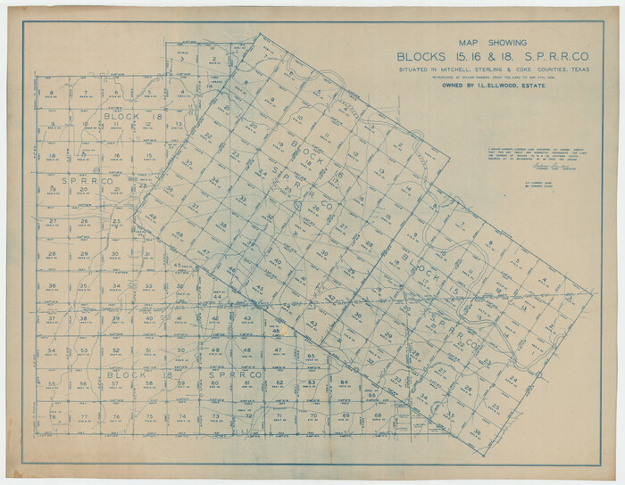 92282, Map Showing Blocks 15, 16 & 18 S.P.R.R.Co., Twichell Survey Records