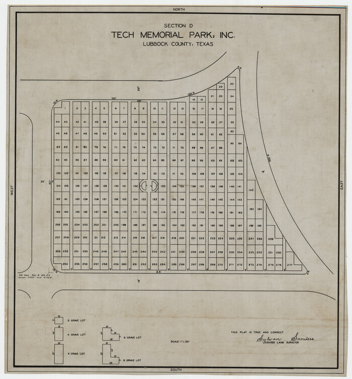 92300, Section D Tech Memorial Park, Inc., Twichell Survey Records