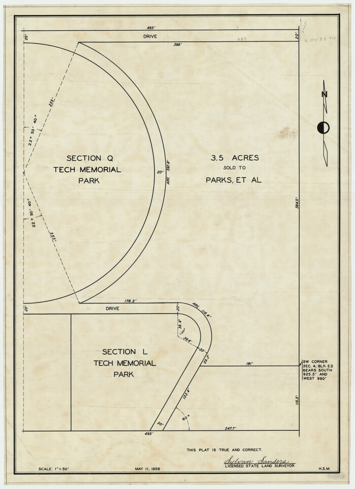 92303, [Sections Q, L Tech Memorial Park], Twichell Survey Records