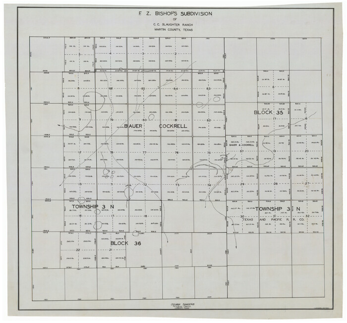 92305, F. Z. Bishop's Subdivision of C. C. Slaughter Ranch, Twichell Survey Records
