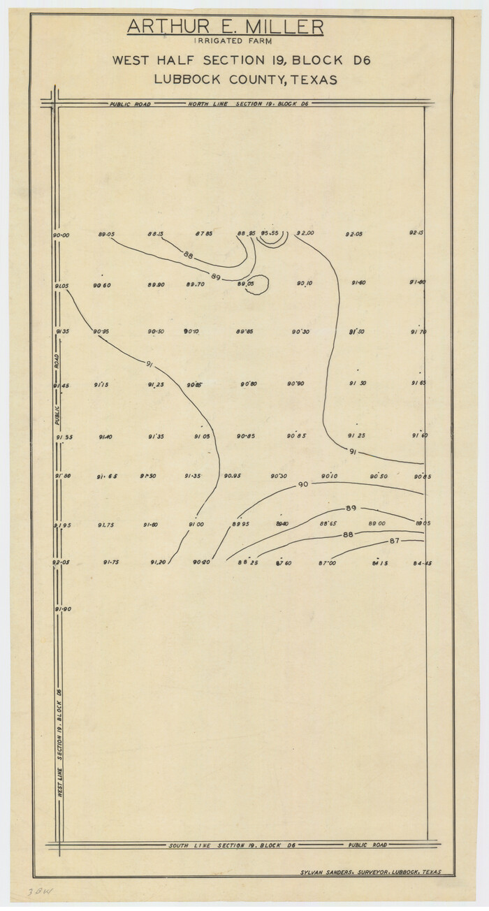 92317, Arthur E. Miller Irrigated Farm West Half Section 19, Block D6, Twichell Survey Records