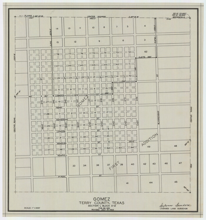 92321, Gomez Section 1, Block D-12, Twichell Survey Records