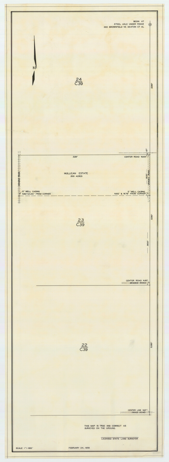 92345, [Block C39, Sections 22, 23 Millican Estate, 24], Twichell Survey Records