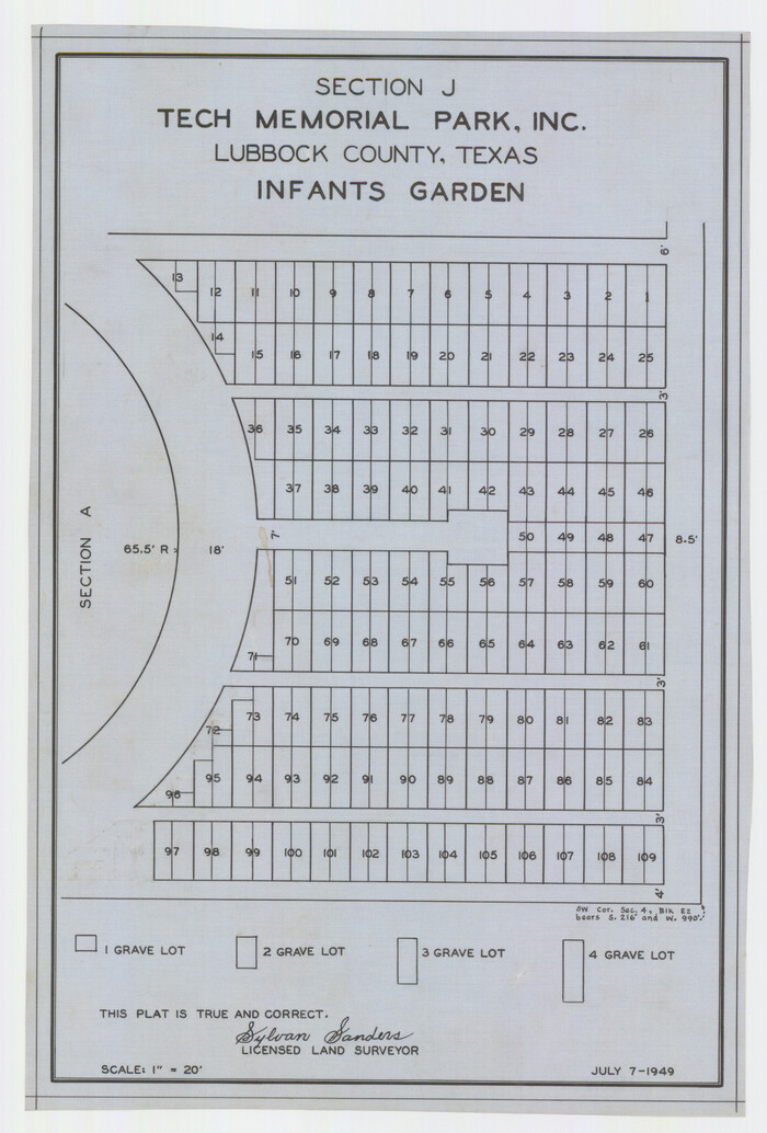 92352, Section J Tech Memorial Park, Inc. Infants Garden, Twichell Survey Records