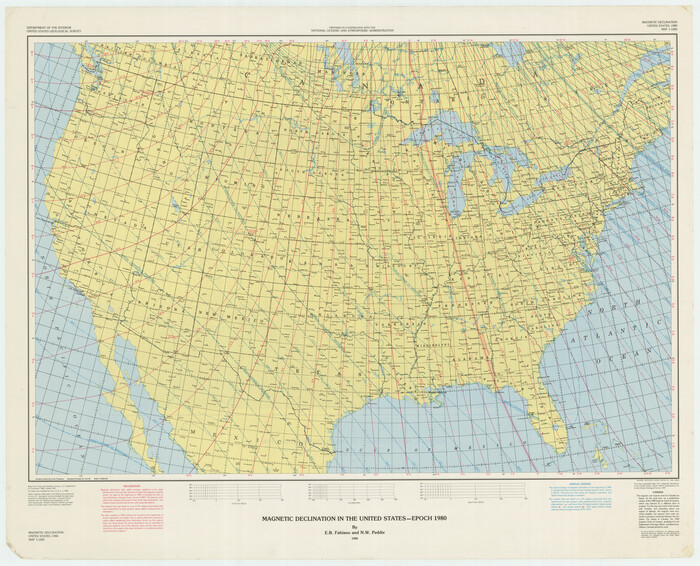 92367, Magnetic Declination in the United States - Epoch 1980, Twichell Survey Records