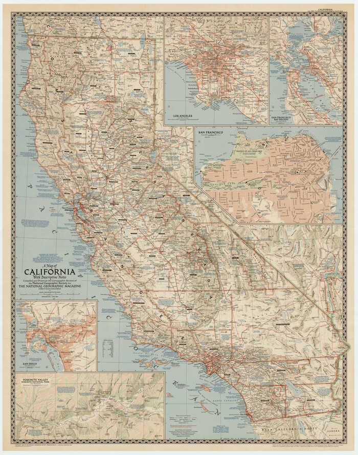92394, A Map of California with Descriptive Notes, Twichell Survey Records