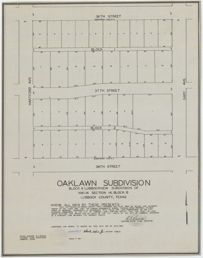 92410, Oaklawn Subdivision, Twichell Survey Records