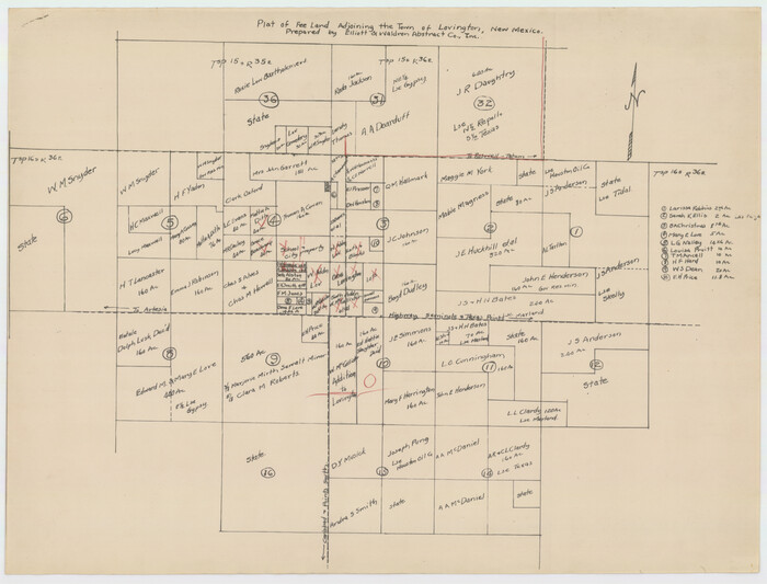 92422, Plat of Fee Land Adjoining the Town of Lovington, New Mexico, Twichell Survey Records