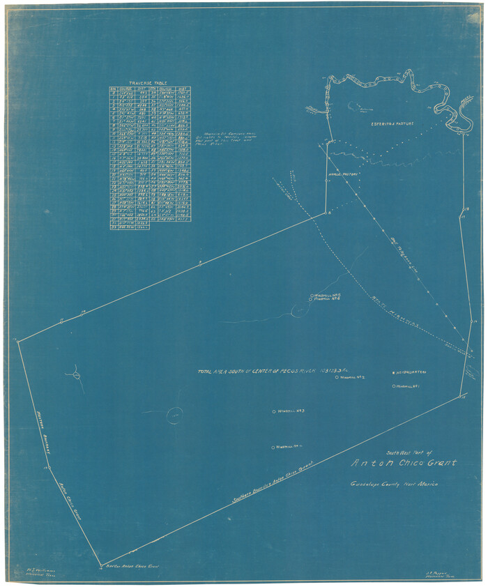 92435, Southwest Part of Anton Chico Grant Guadalupe County, New Mexico, Twichell Survey Records