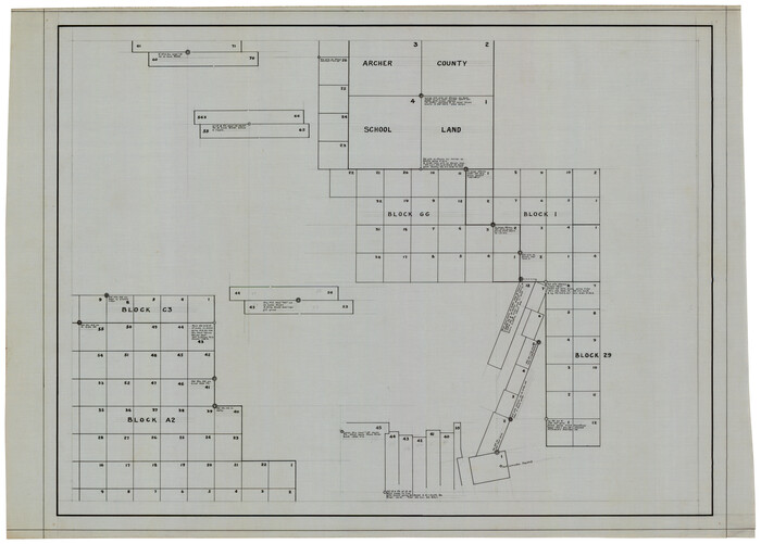 92439, [Blocks GG, 1, 29, A2, Archer County School Land Sections 1,2,3,4], Twichell Survey Records