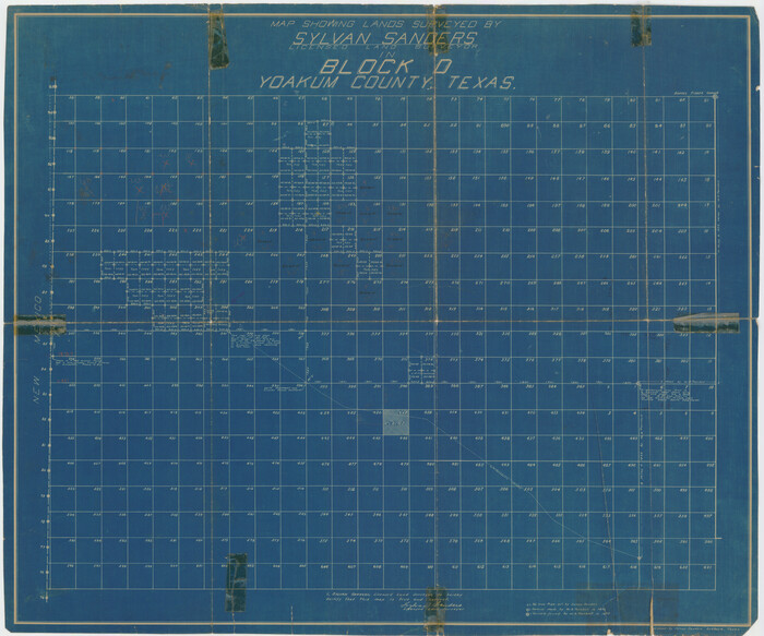 92440, Map Showing Lands Surveyed by Sylvan Sanders, Block D, Twichell Survey Records