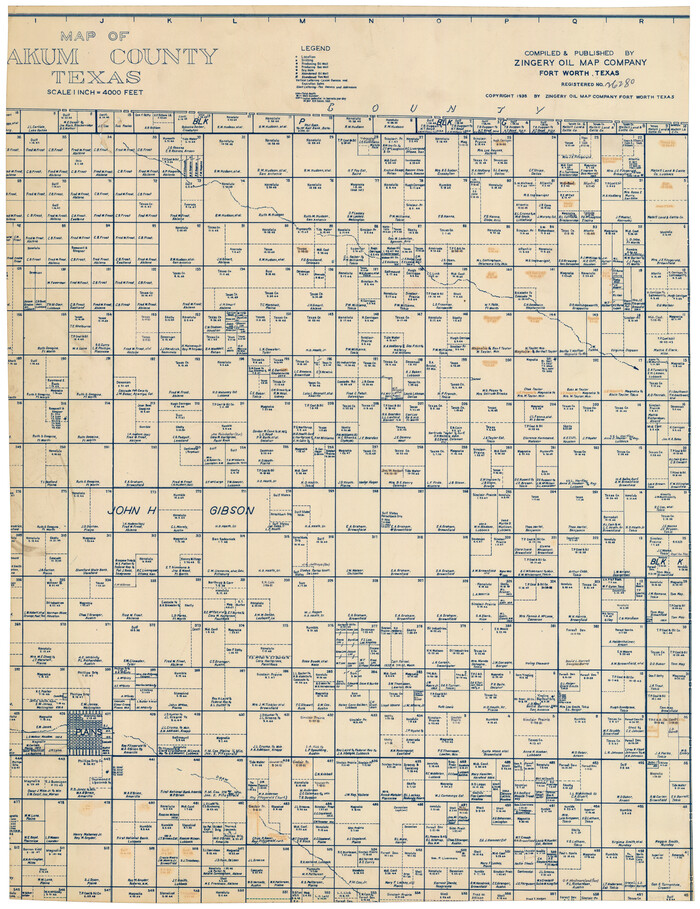 92447, Map of Yoakum County Texas, Twichell Survey Records