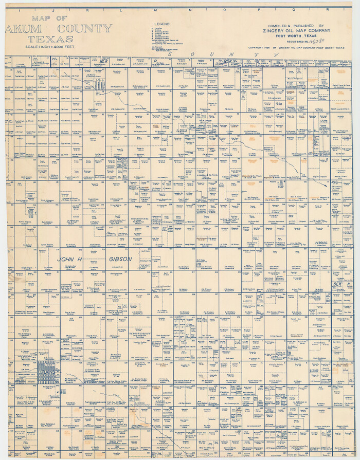 92447, Map of Yoakum County Texas, Twichell Survey Records