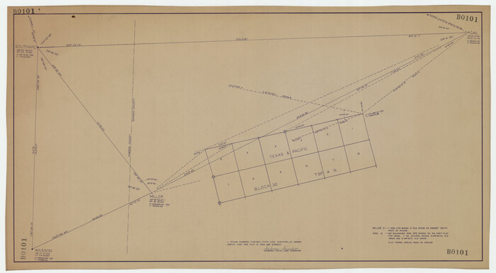 92455, [T.& P. RR Co. Block 32 Township 4 North], Twichell Survey Records