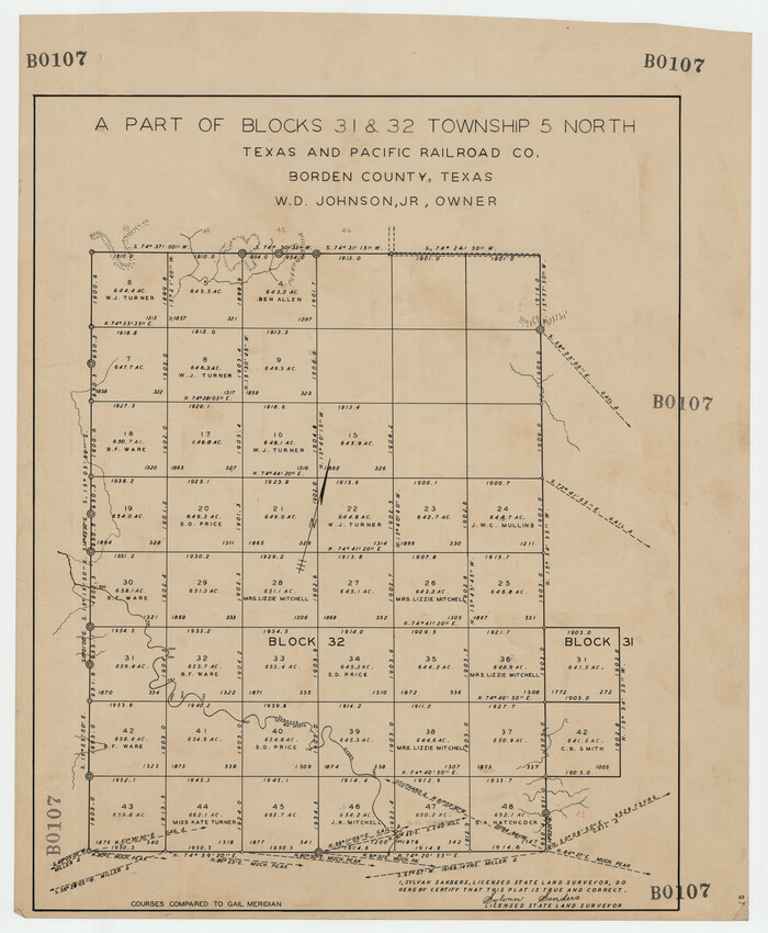 92458, A Part of Blocks 31 and 32 Township 5 North, Twichell Survey Records