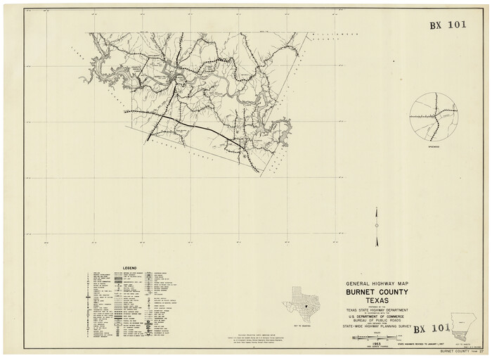 92470, General Highway Map Burnet County, Texas, Twichell Survey Records