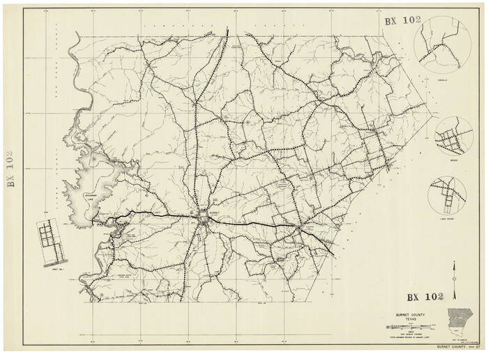 92471, Burnet County Highway Map, Twichell Survey Records