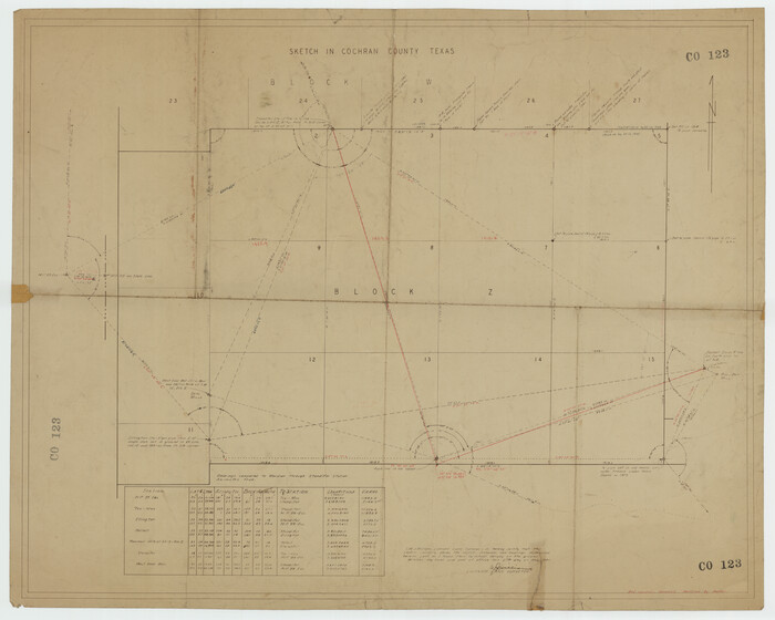 92489, Sketch in Cochran County, Texas, Twichell Survey Records