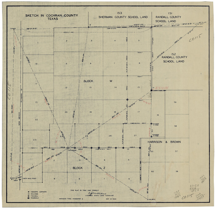 92495, Sketch in Cochran County, Texas, Twichell Survey Records