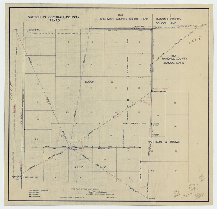 92495, Sketch in Cochran County, Texas, Twichell Survey Records