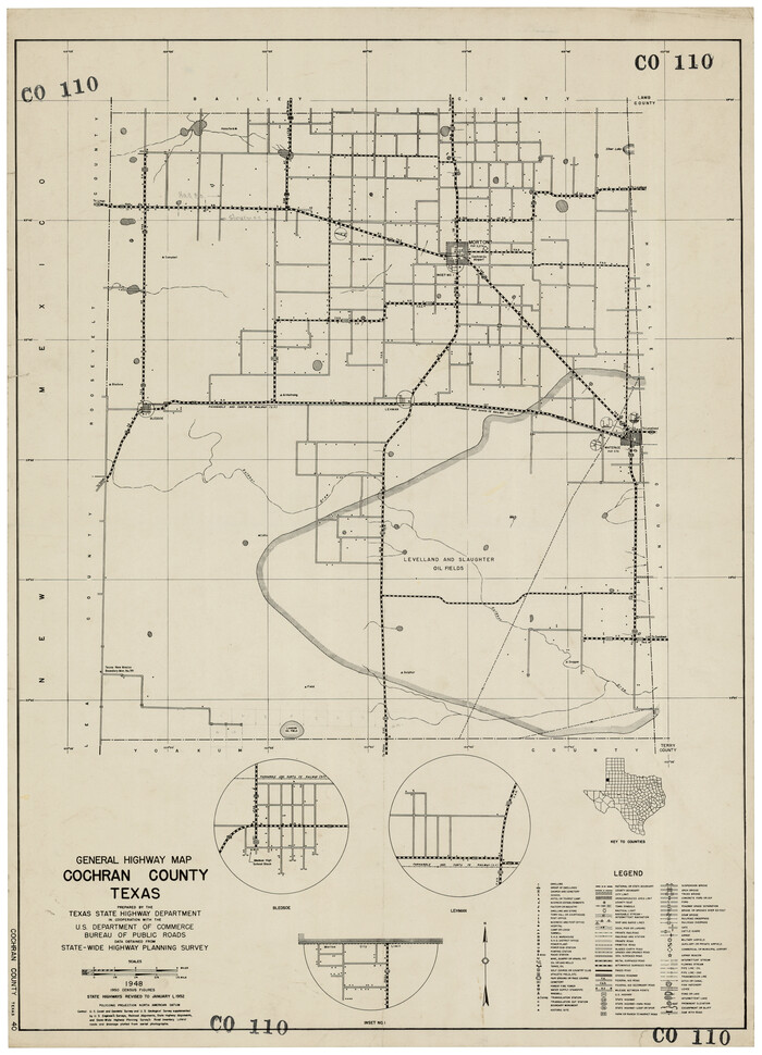 92498, General Highway Map Cochran County, Texas, Twichell Survey Records