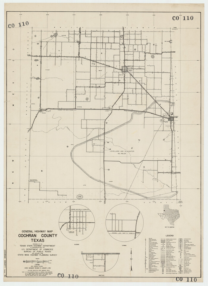 92498, General Highway Map Cochran County, Texas, Twichell Survey Records