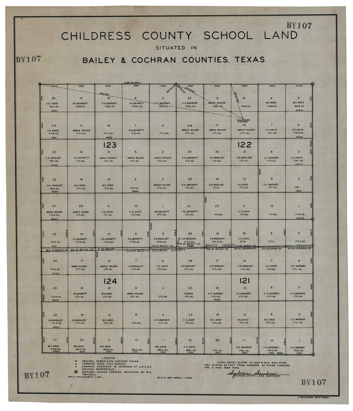 92499, Childress County School Land Situated in Bailey and Cochran Counties, Twichell Survey Records