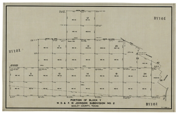 92500, Portion of Block Y, W. D. and F. W. Johnson Subdivision Number 2, Twichell Survey Records