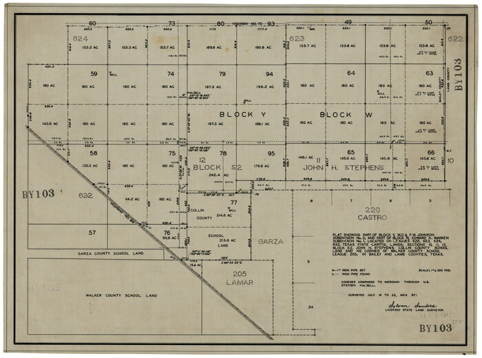 92502, Plat Showing Part of Block Y, W. D. and F. W. Johnson Subdivision Number 2; and Part of Block W, Edward K. Warren Subdivision Number 1, Twichell Survey Records