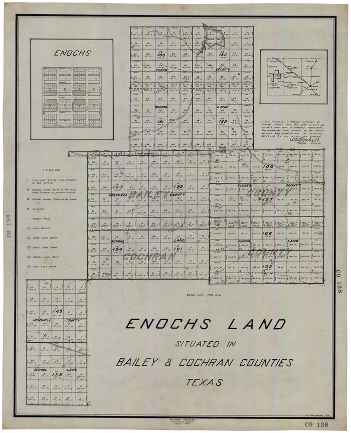 92515, Enoch's Land Situated in Bailey and Cochran Counties, Texas, Twichell Survey Records