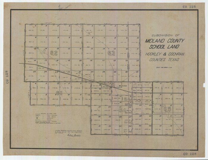 92517, Subdivision of Midland County School Land, Hockley and Cochran Counties, Texas, Twichell Survey Records