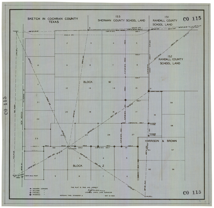 92523, Sketch in Cochran County, Texas, Twichell Survey Records