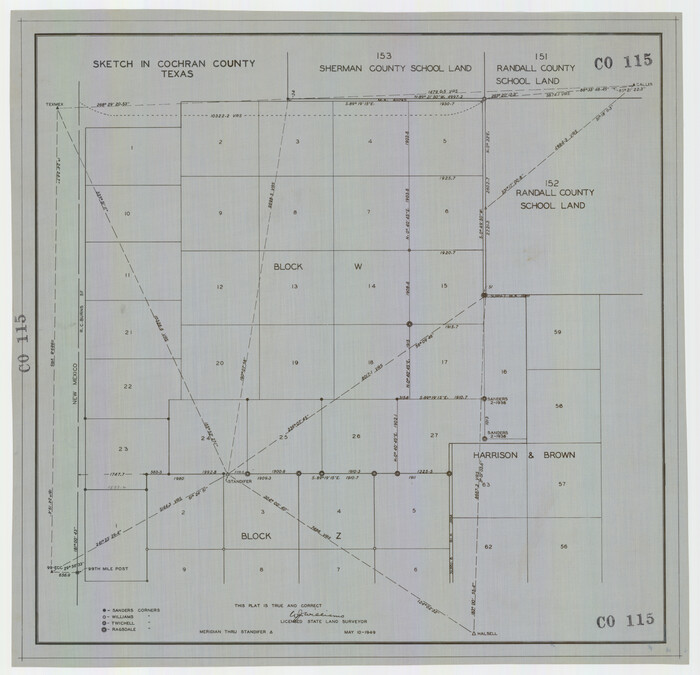 92523, Sketch in Cochran County, Texas, Twichell Survey Records
