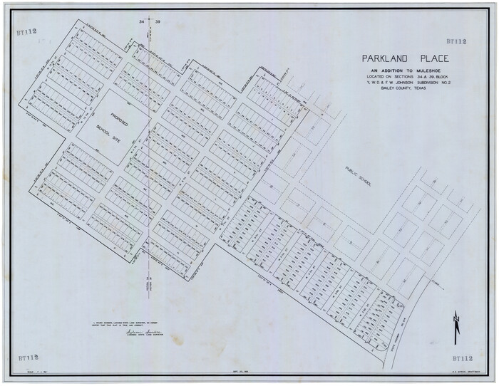 92531, Parkland Place, An Addition to Muleshoe, Twichell Survey Records