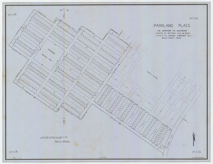 92531, Parkland Place, An Addition to Muleshoe, Twichell Survey Records