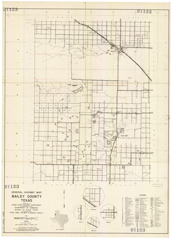 92533, General Highway Map Bailey County, Texas, Twichell Survey Records